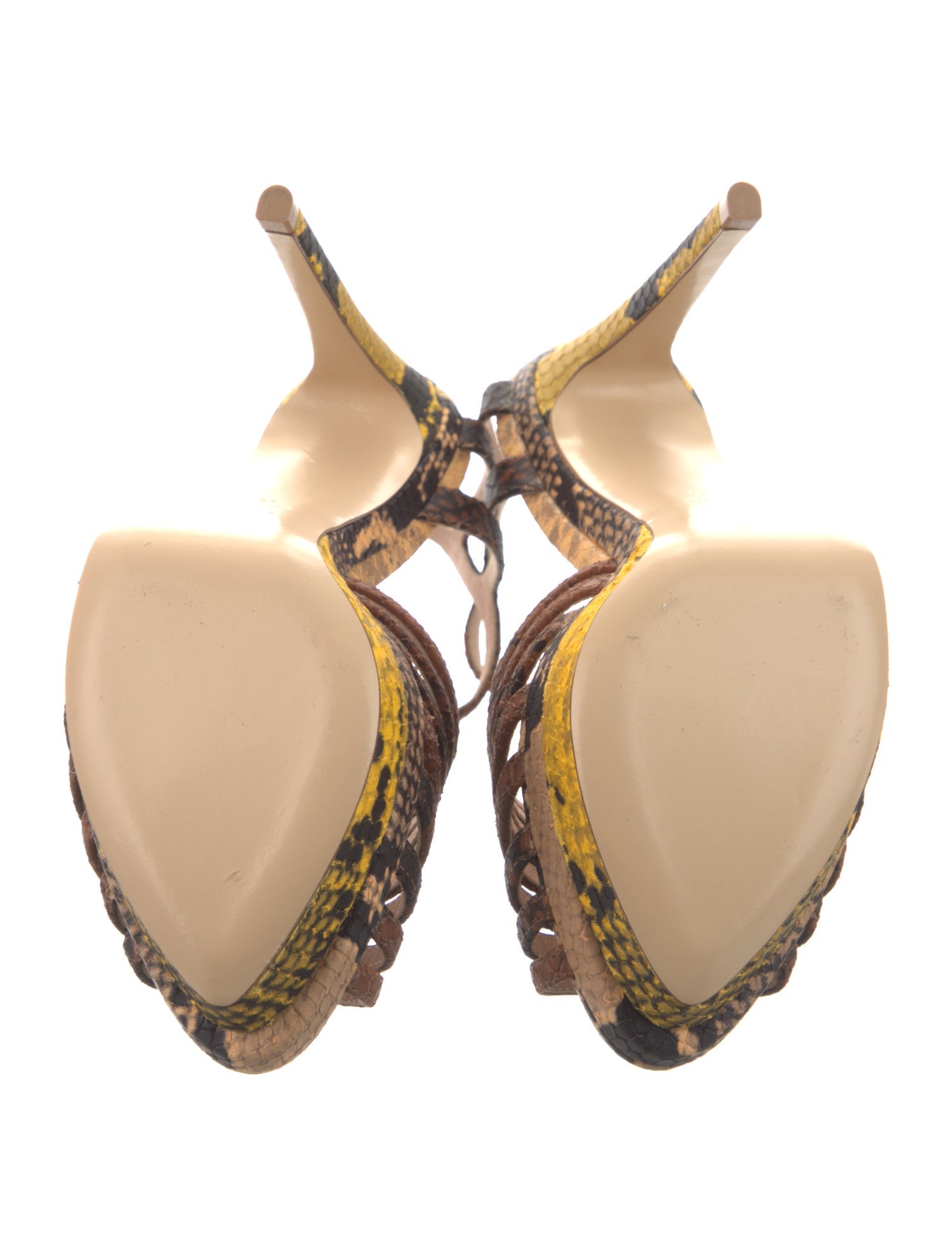 Fendi Leather Animal Print T-Strap Pumps